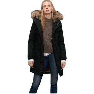 Women's TNA Blackcomb Black Fur-Trimmed Parka, small
